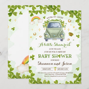 St Patrick's Little Kleeblatt Drive by Baby Shower Einladung