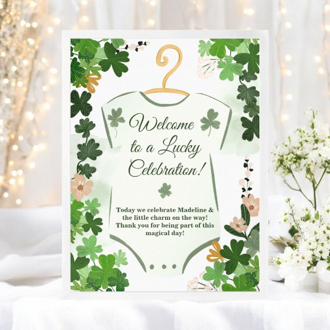 St. Patrick's Lucky Charm Baby Shower Willkommen Poster (St. Patrick's Lucky Charm Baby Shower Welcome Poster)
