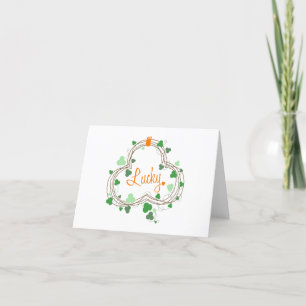 St. Patricks Lucky Clover Dankeskarte