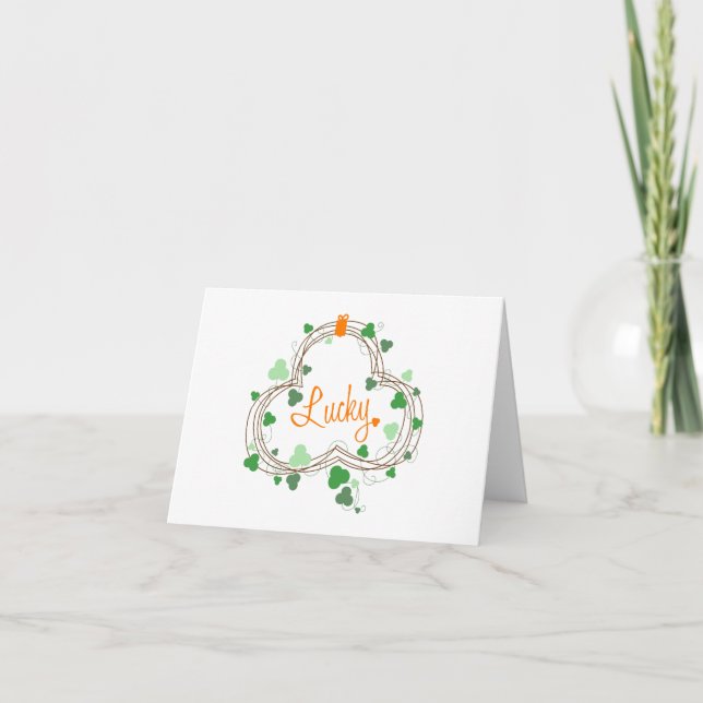St. Patricks Lucky Clover Dankeskarte (Vorderseite)