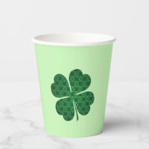 St Patricks Lucky Four Leaf Green Clover Pattern