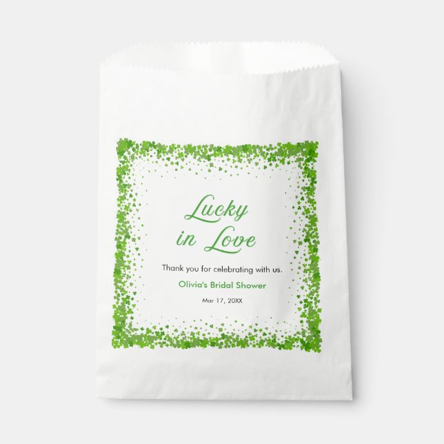 St. Patrick's Lucky in Love Brautparty-Dankeschön Geschenktütchen (Vorderseite)
