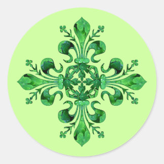 St. Patrick's Lucky Lilie Runder Aufkleber
