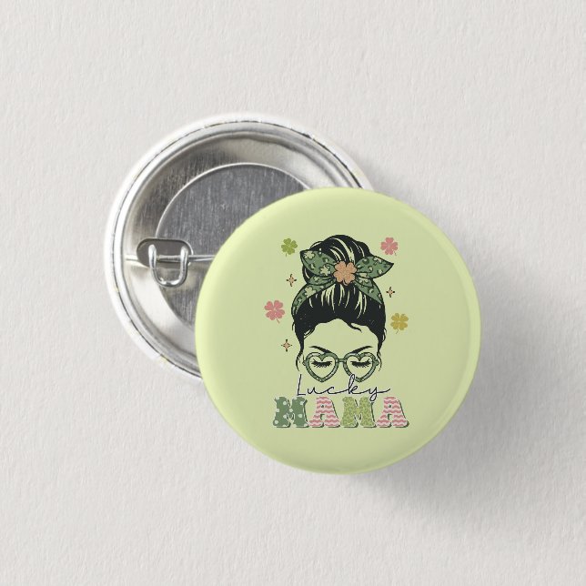 St. Patrick's Lucky Mama Button (Vorne & Hinten)