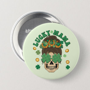 St. Patrick's Lucky Mama Skeleton Button