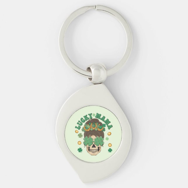 St. Patrick's Lucky Mama Skeleton Schlüsselanhänger (Vorderseite)