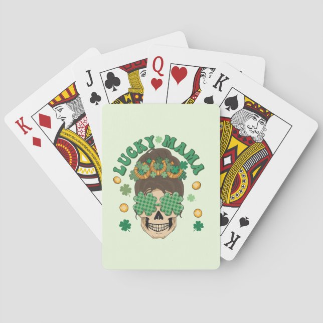 St. Patrick's Lucky Mama Skeleton Spielkarten (Rückseite)