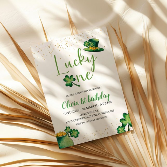 St. Patricks Lucky One Birthday Invitation (Créateur téléchargé)