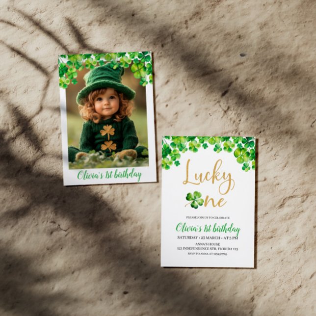 St. Patricks Lucky One Birthday Invitation (Créateur téléchargé)