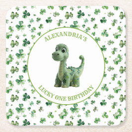 St Patricks Lucky One Dinosaur Paper Untersetzer