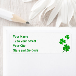 St Patrick's Lucky Shamrock Personalized Address