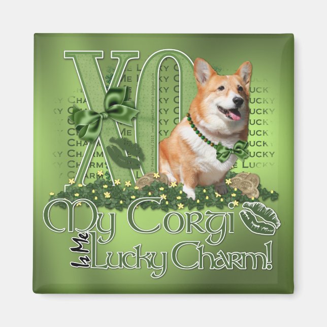 St Patricks - Me Lucky Charm - Corgi - Owen Magnet (Vorne)