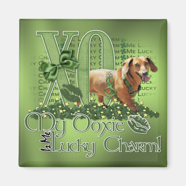 St Patricks - Me Lucky Charm - Dackel - Abby Magnet (Vorne)