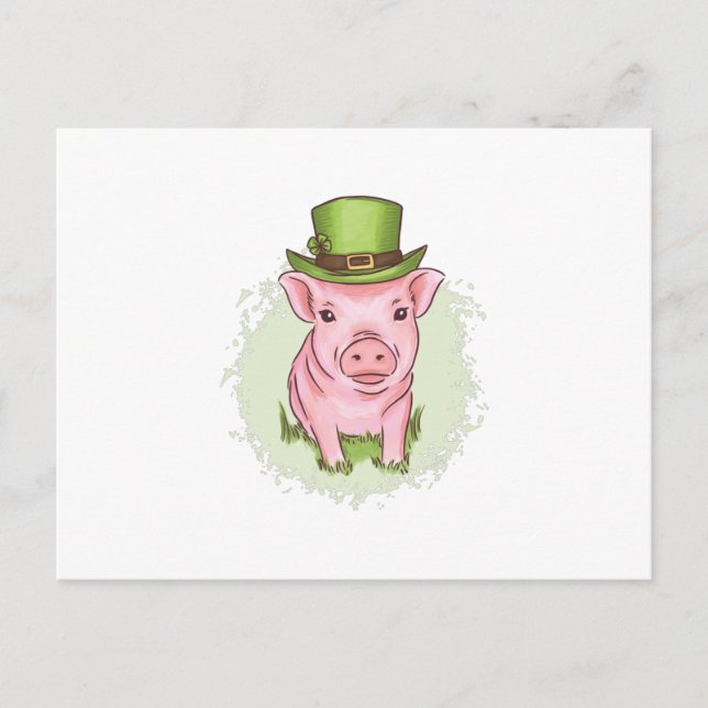 St Patrick's mini pig Postkarte (Vorderseite)