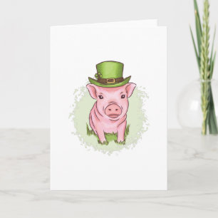 St. Patrick's Mini Schwein Karte
