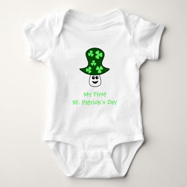 St. Patrick's Mushroom Baby Bodysuit Strampler (Vorderseite)