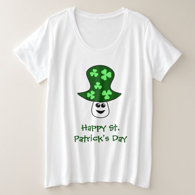 St. Patrick's Mushroom Plus Size T - Shirt (Design vorne)