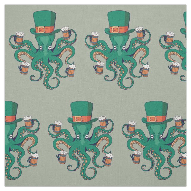 St Patricks Octopus Stoff (Muster)