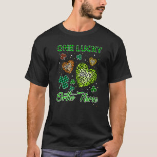 St Patricks One Lucky Ortho Nurse Buffalo Leopard T-Shirt