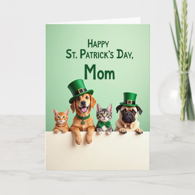 St Patricks Pets Mom Card Karte (Vorderseite)