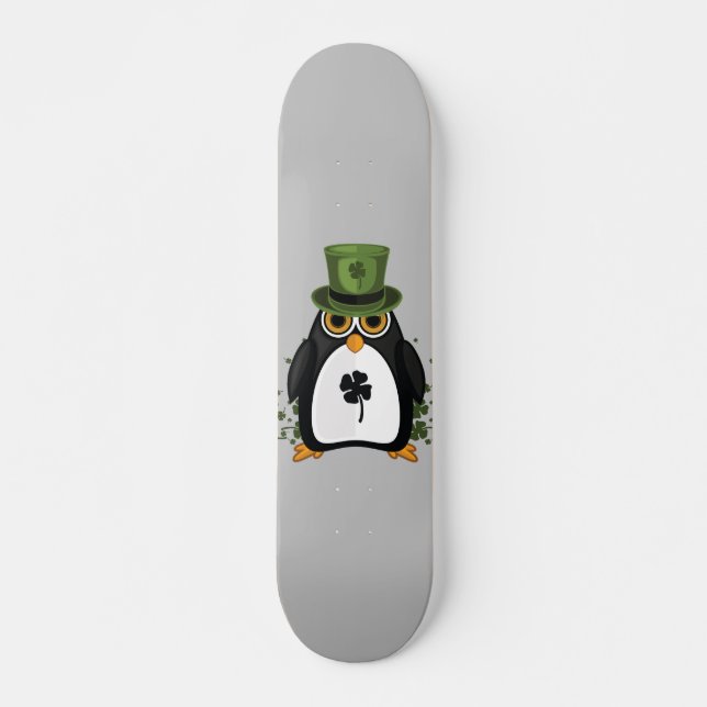 St.-Patricks-Pinguin Skateboard (Vorne)