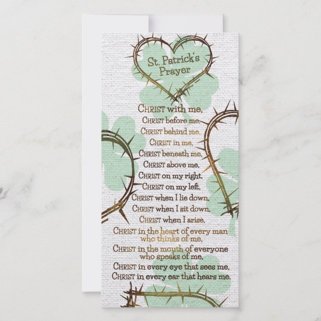 ST. PATRICK'S PRAYER Custom Religious Lesezeichen (Vorderseite)