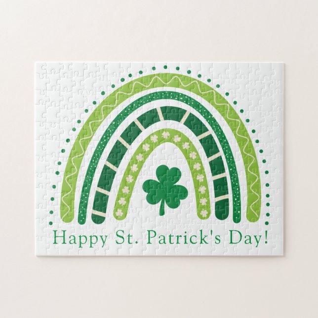 St. Patrick's Rainbow | Happy Whimsical Kleeblatt (Horizontal)