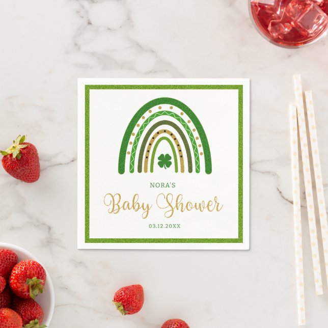 St. Patrick's Rainbow Irish Baby Shower Serviette (Beispiel)
