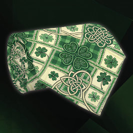 St Patrick's Shamrocks n Intertwined Celtic Knots Krawatte