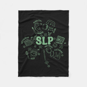 St Patricks Sprachtherapeut Badge Reel Glückspilz Fleecedecke