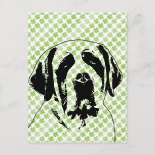 St Patricks - St Bernard Silhouette Postkarte