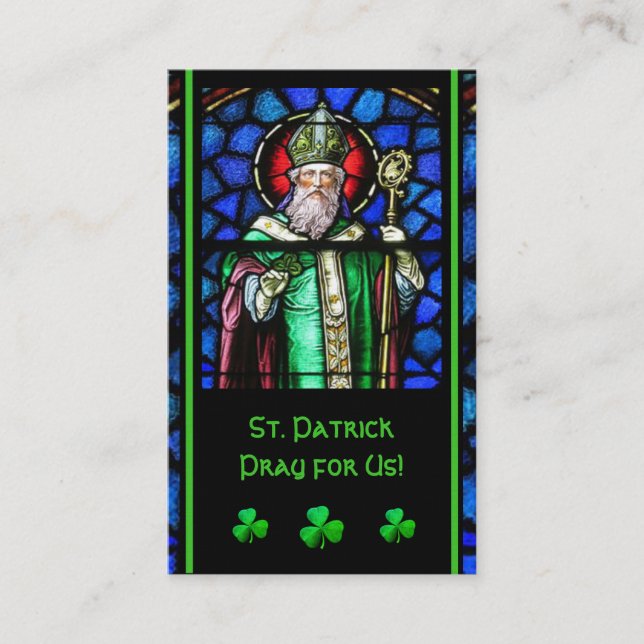 St. Patrick's Stain-Glass Prière Carte Sainte (Devant)