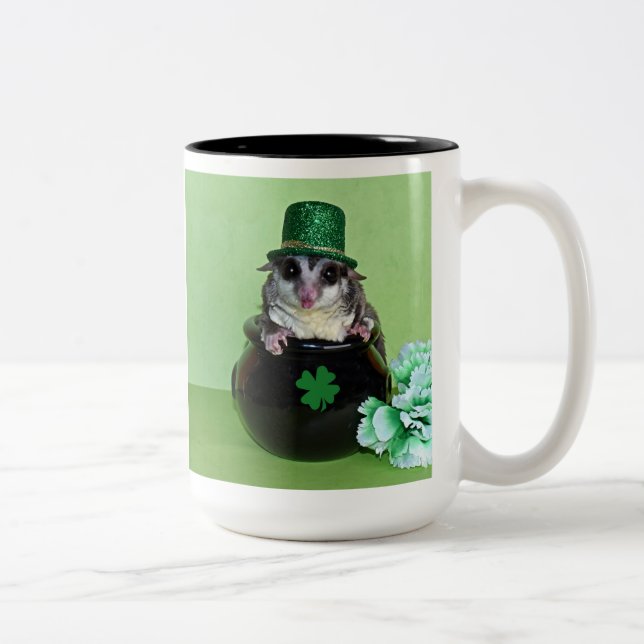 St. Patrick's Sugar Glider Zweifarbige Tasse (Rechts)