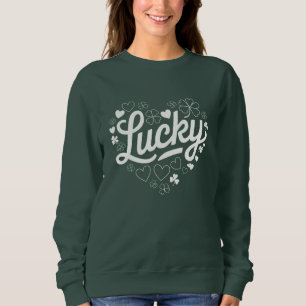 St. Patricks Tag Herz Glücksklee Shamrock Sweatshirt