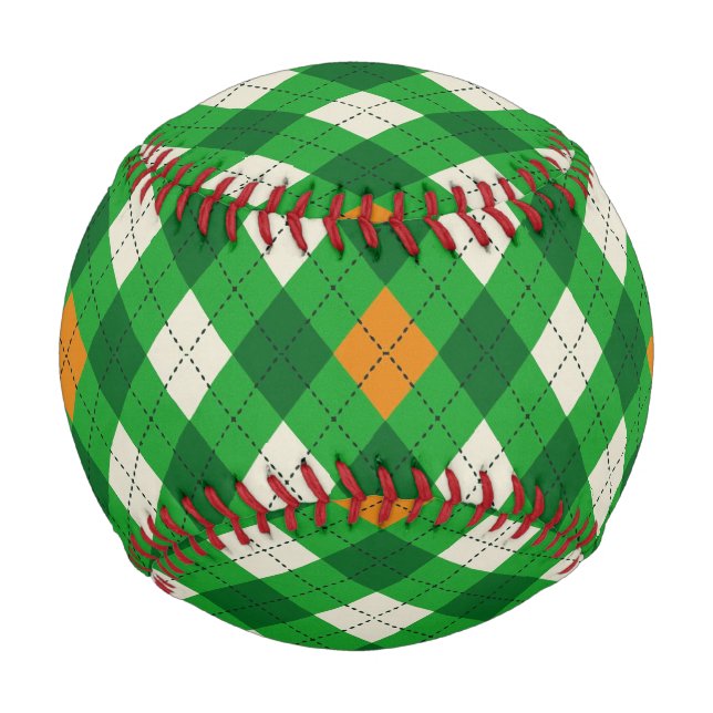 St. Patricks Tag Irischer farbiger Argyle Baseball (Vorderseite)