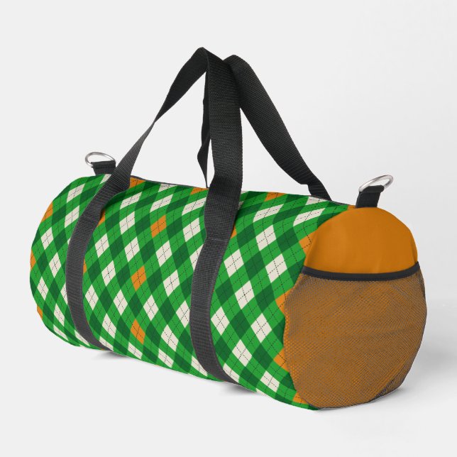 St. Patricks Tag Irischer farbiger Argyle Duffle Bag (Rechte Ecke)