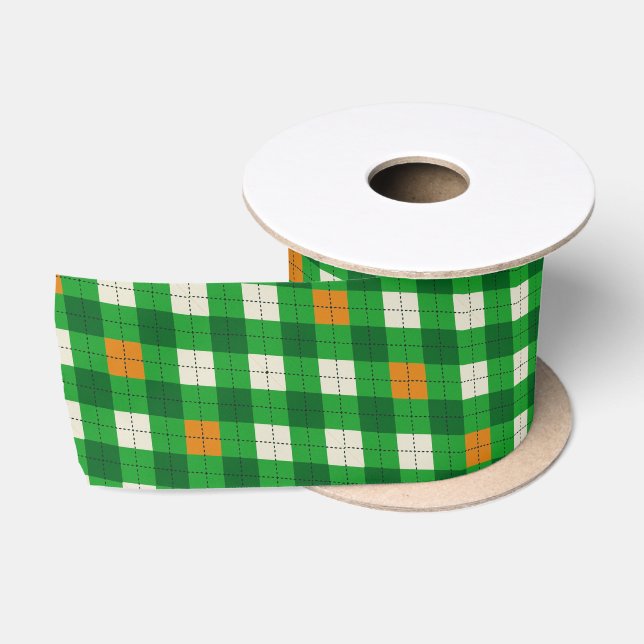 St. Patricks Tag Irischer farbiger Argyle Satinband (Spule)