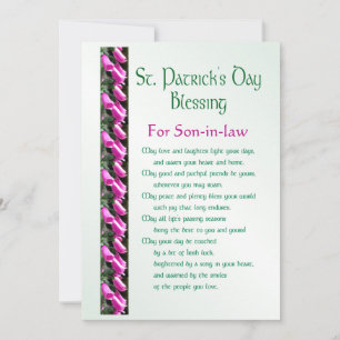 St. Patricks Tag Irischer Segen für Schwiegersohn  Feiertagskarte