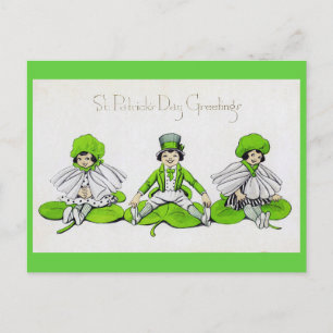 St. Patricks Tag Kinder, Vintage Postkarte