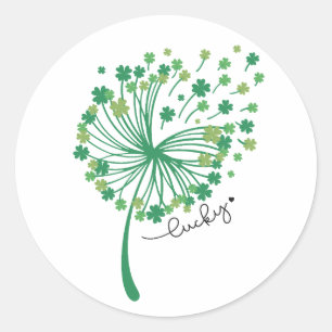St. Patricks Tag Löwenzahn Glückspilz Runder Aufkleber