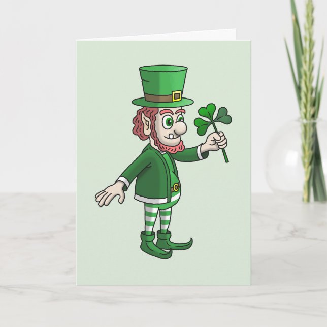 St. Patricks Tag mit Leprechaun Karte (Vorderseite)