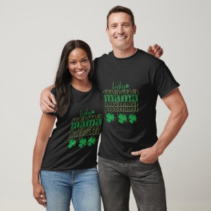 St Patricks Tag Niedlich Mama Gesicht Retro Lucky T-Shirt