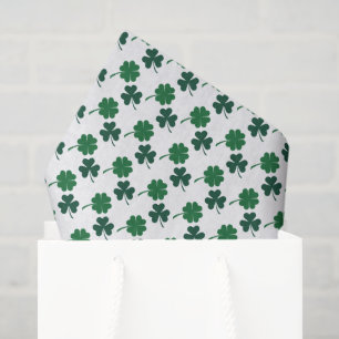 St. Patricks Tag Shamrocks vierblättriges Kleeblat Seidenpapier
