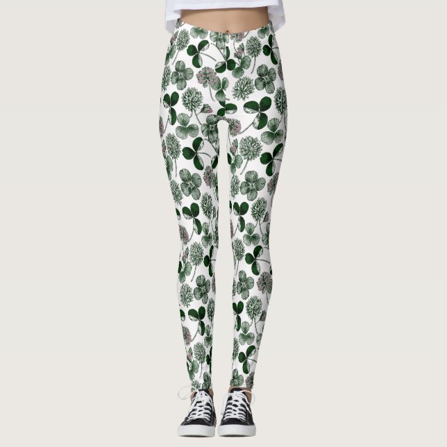 St. Patricks Tagesmuster Klee Leggings (Vorderseite)