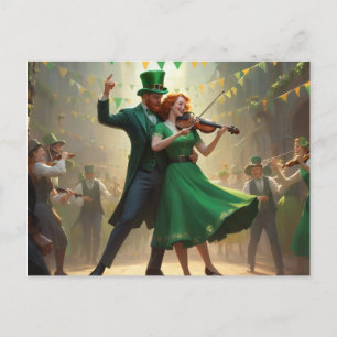 St. Patricks Tanz Postkarte