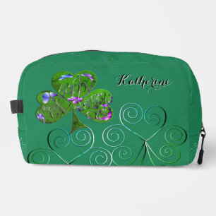 St. Patrick's Teal Shamrocks Druck Nähtasche Waschbeutel