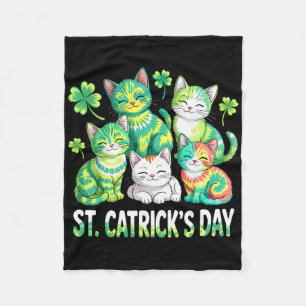 St Patricks Tie Dye Catricks Tag Katzen Saint Patt Fleecedecke