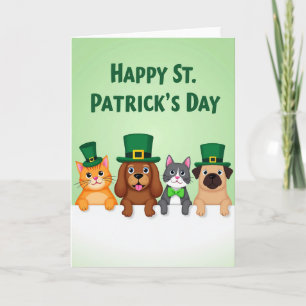 St. Patricks Tierfreunde-Feiertagskarte Karte