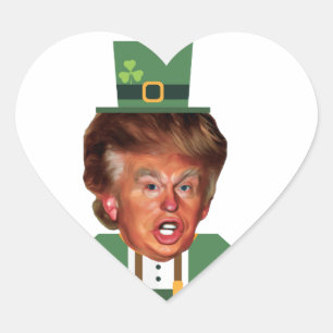 St. Patricks Trump Kobold Herz-Aufkleber
