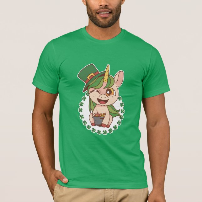 St Patricks Unicorn T-Shirt (Vorderseite)